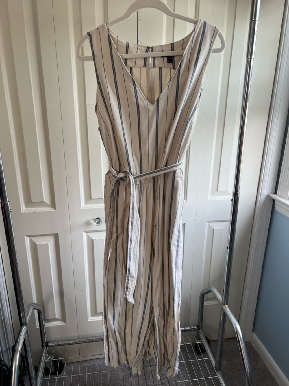 Layne Bryant Striped V-Neck Sleeveless Jumpsuit